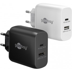 Chargeur Rapide Double USB-C™ PD GaN (45 W) blanc